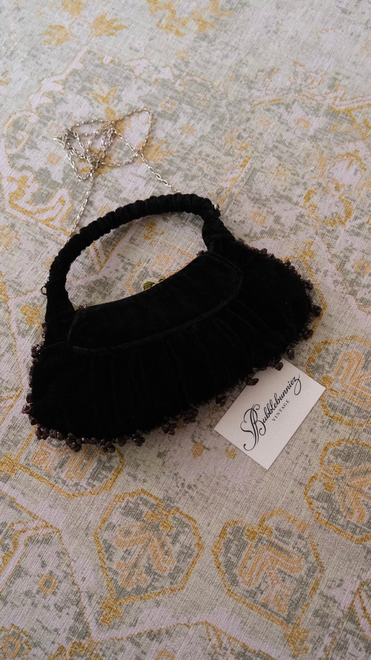 RARE Vintage velours floral clutch