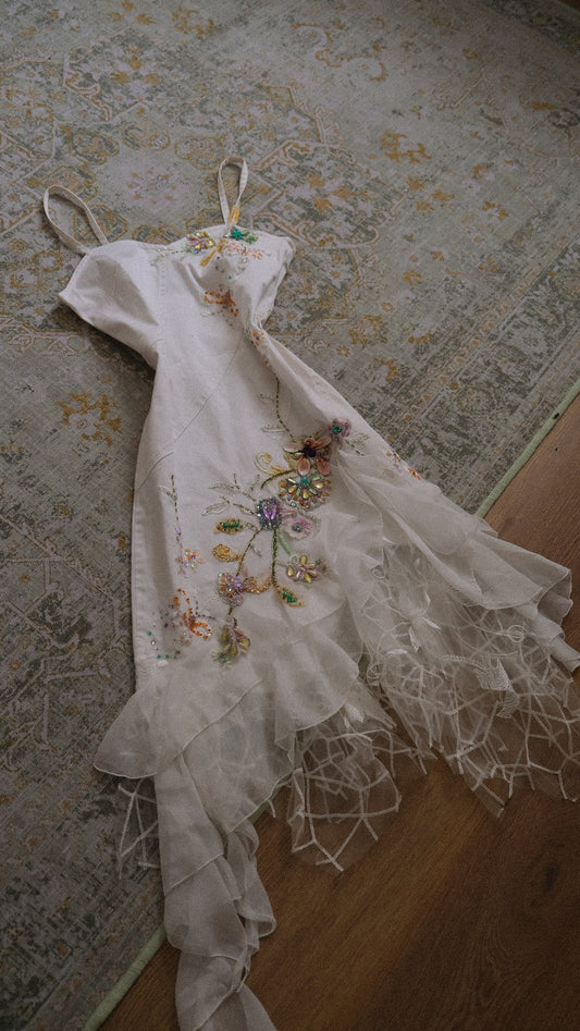 Vintage fairycore ruffle dress (S)