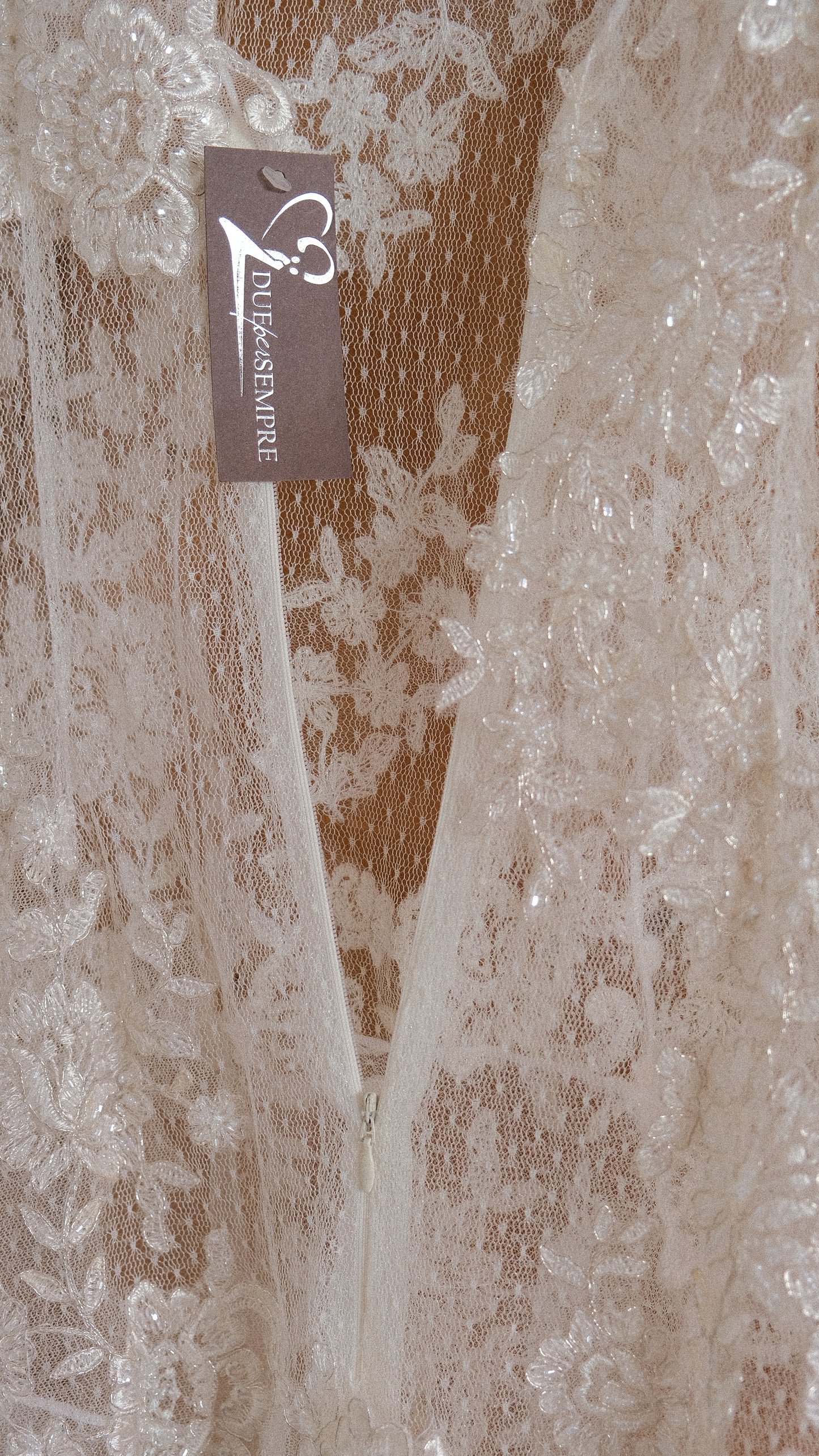 RARE Vintage sheer one of one bridal dress (S)