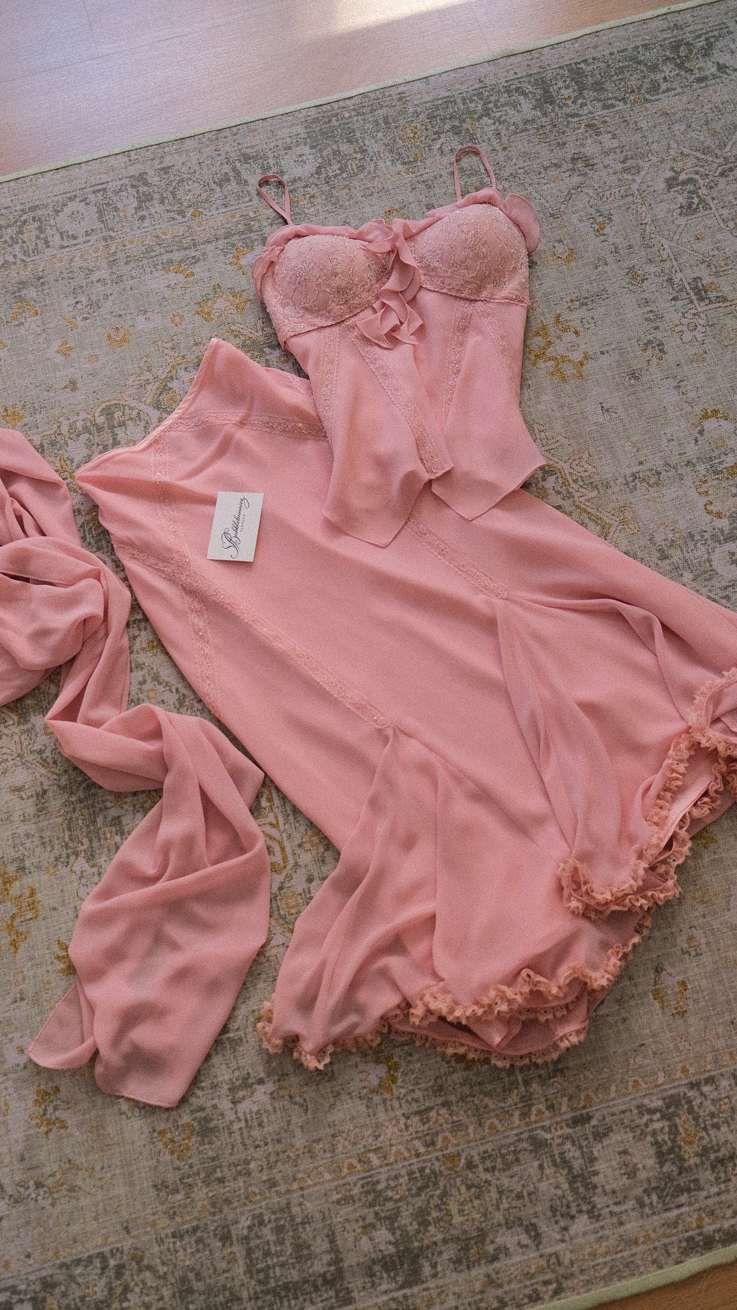 Vintage soft pink 3 piece set (XS/S-S)