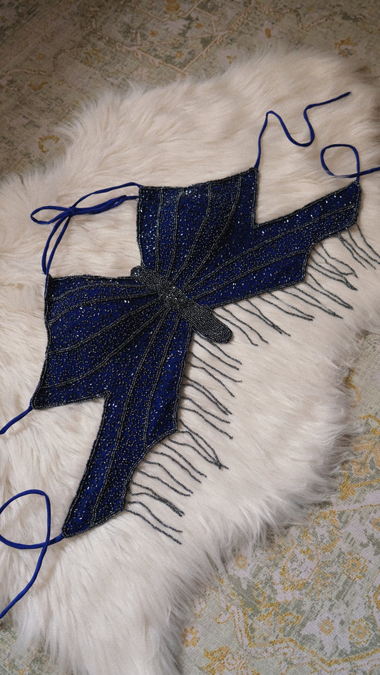 Midnight Blue Butterfly top (ONE SIZE)