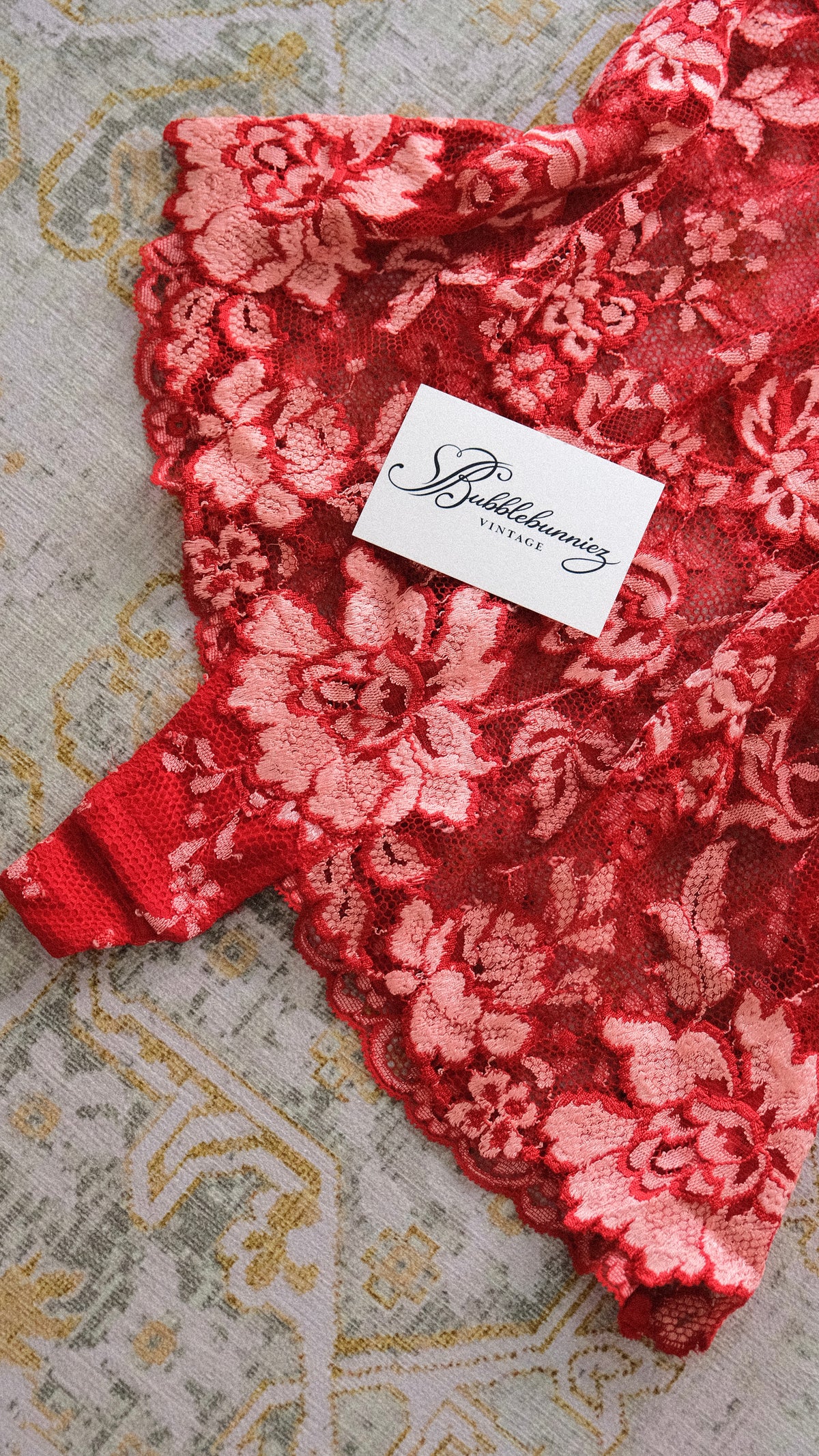Vintage NWT Marvel by La Perla red floral teddy (36B/80B)