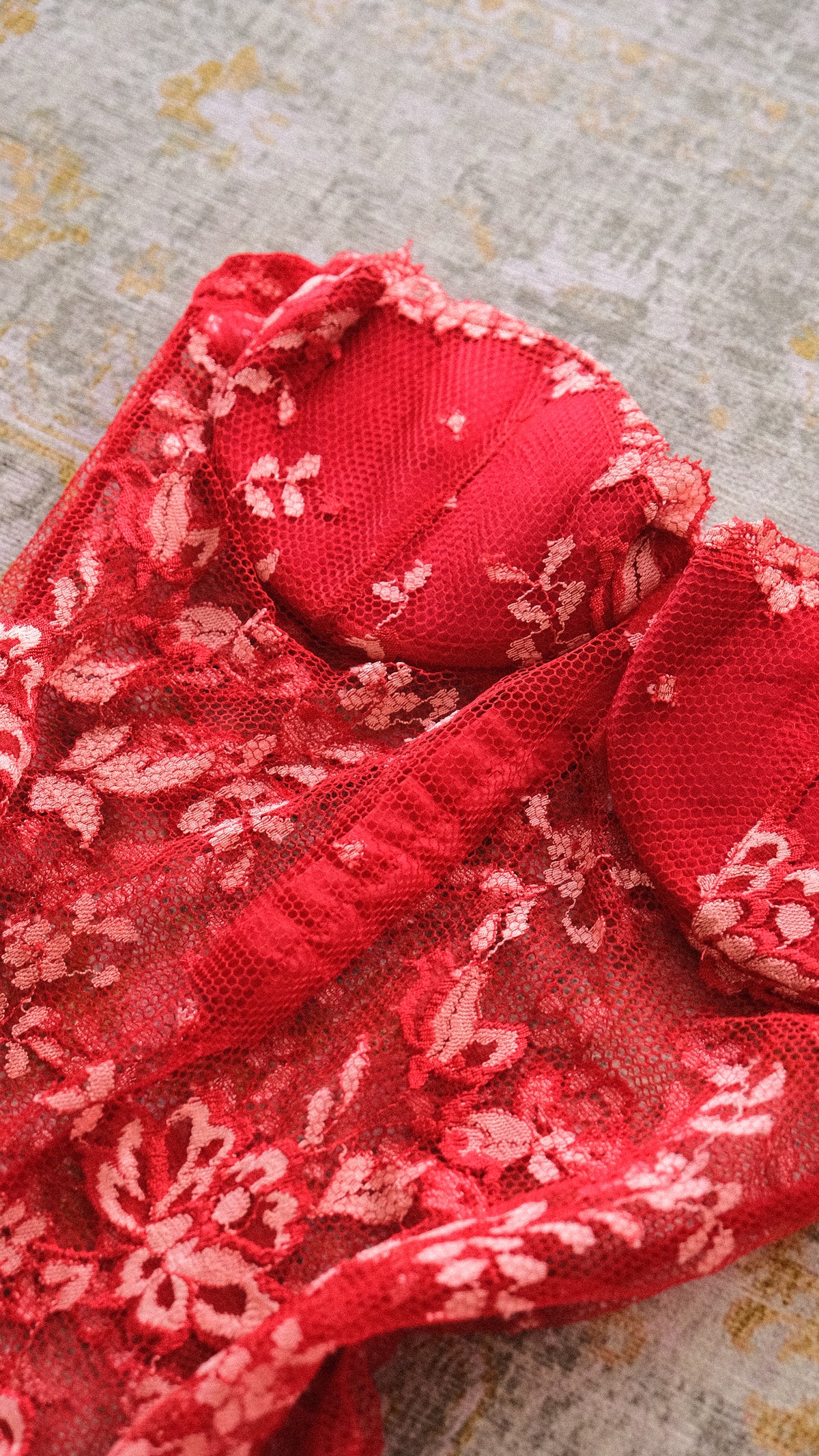Vintage NWT Marvel by La Perla red floral teddy (36B/80B)