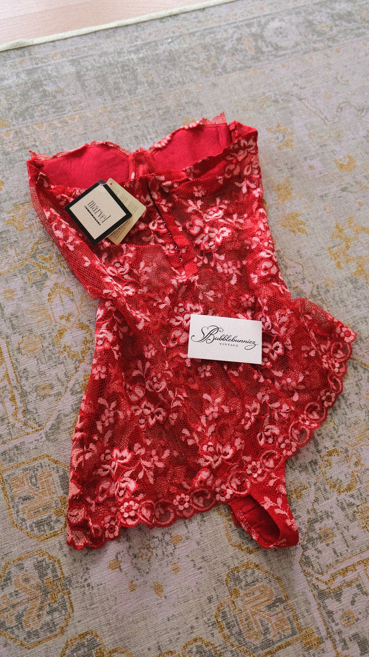 Vintage NWT Marvel by La Perla red floral teddy (36B/80B)