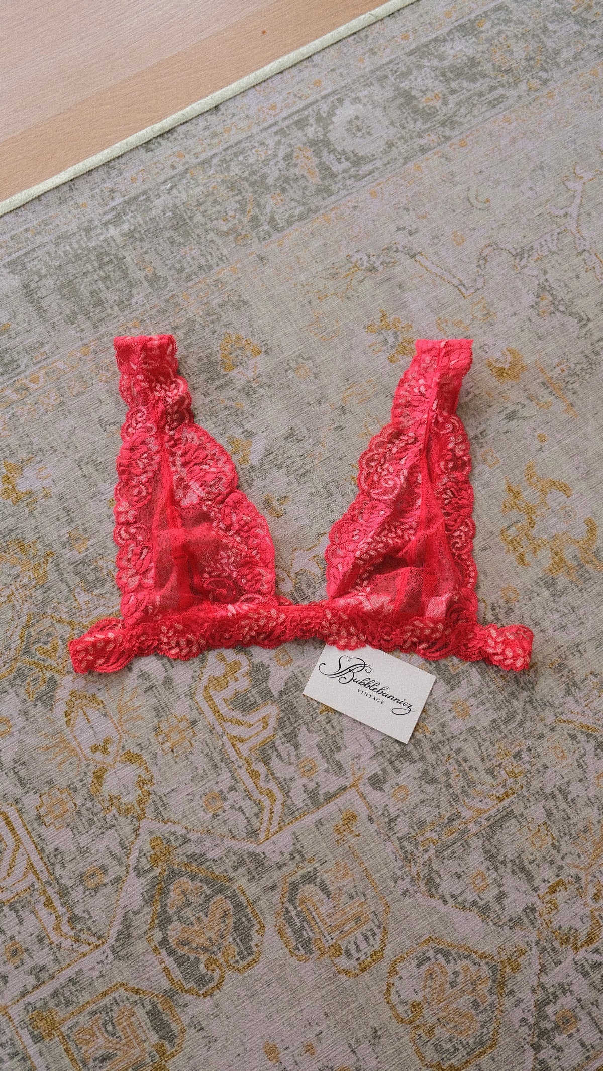 Vintage Malizia by La Perla berry red lace bralette (M-L)