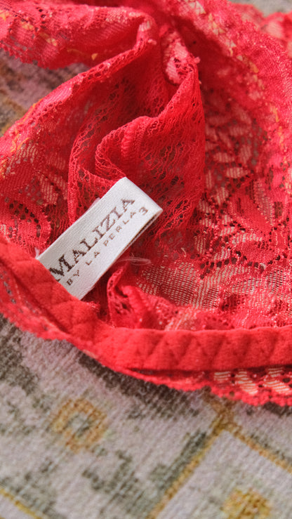 Vintage Malizia by La Perla berry red lace bralette (M-L)