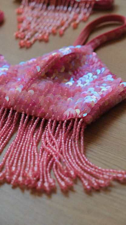 Hotpink one of one sequin 3 piece set (S-M)