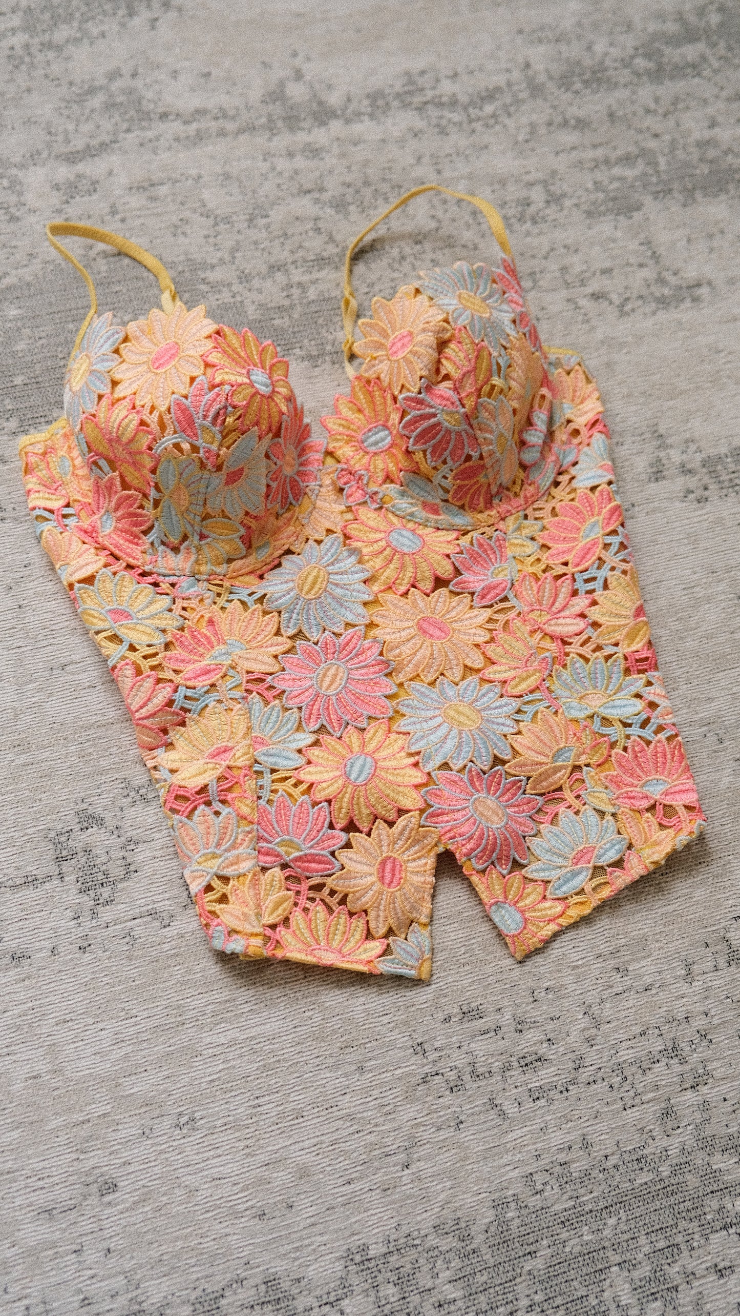 Vintage French Spring Florals corset (M/L, L)