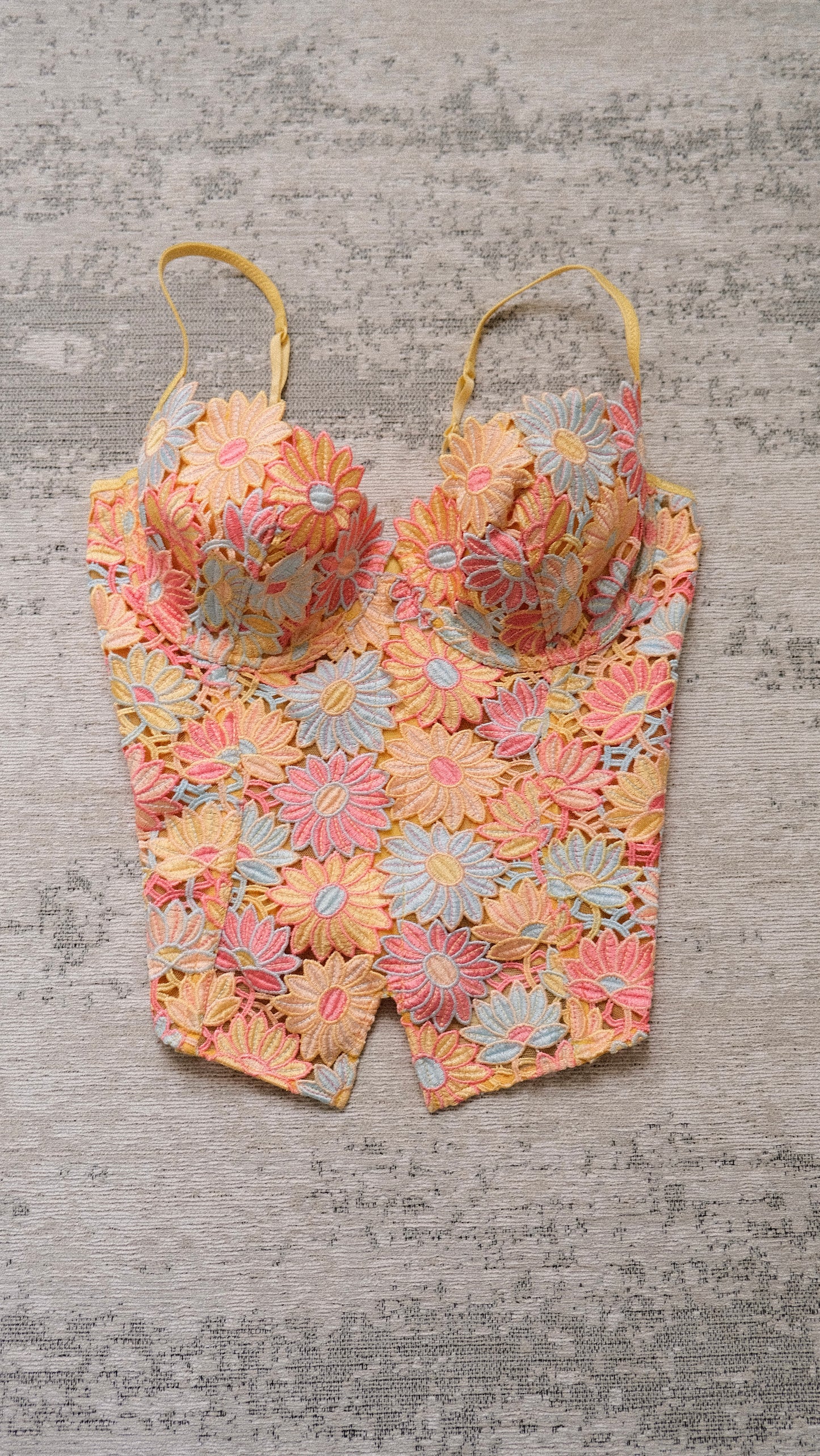 Vintage French Spring Florals corset (M/L, L)