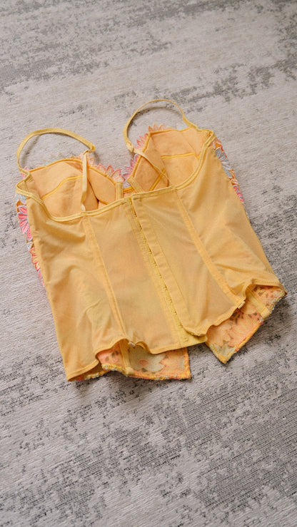 Vintage French Spring Florals corset (M/L, L)