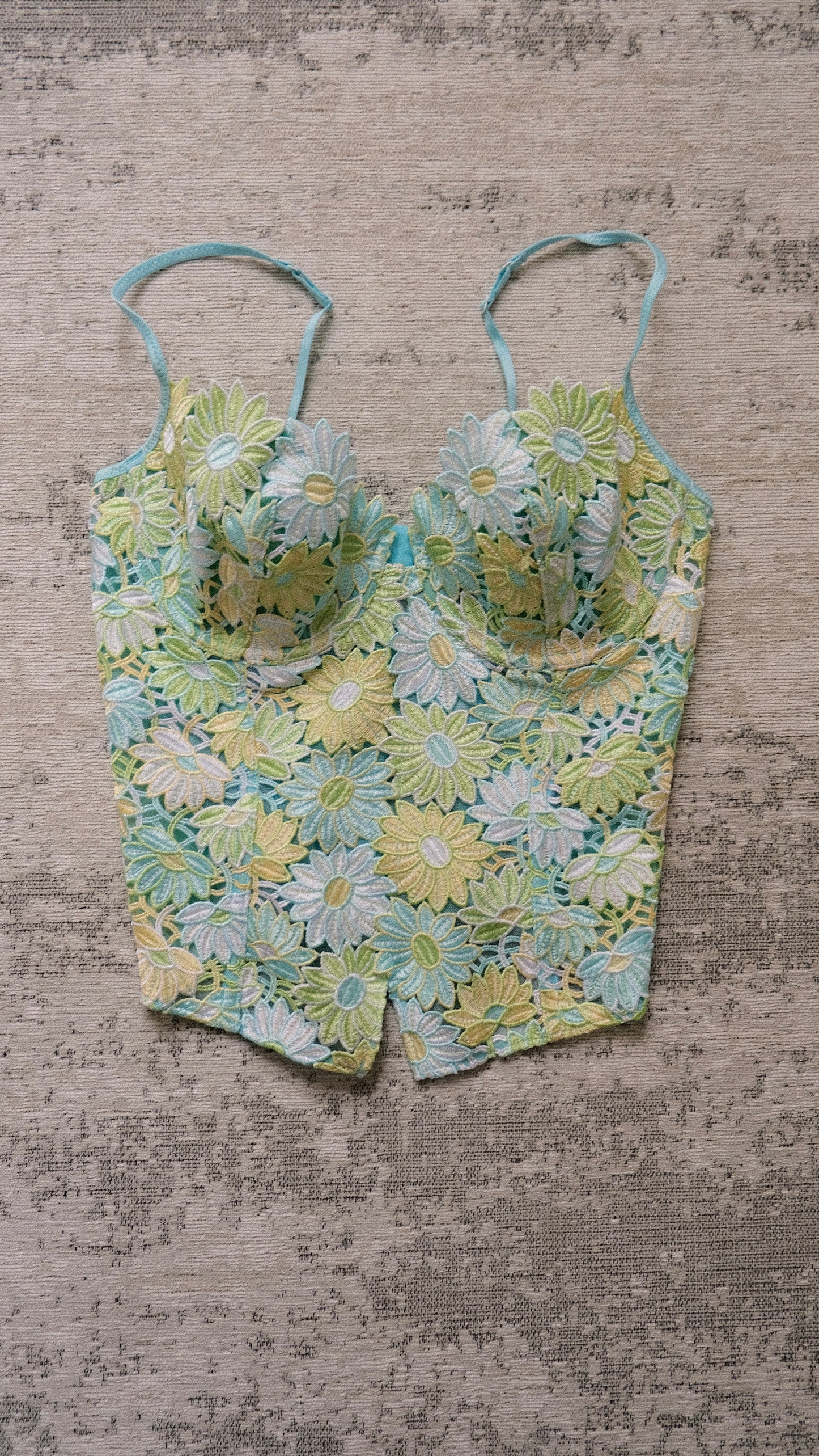 Vintage French Oceanic Florals corset (M/L, L)