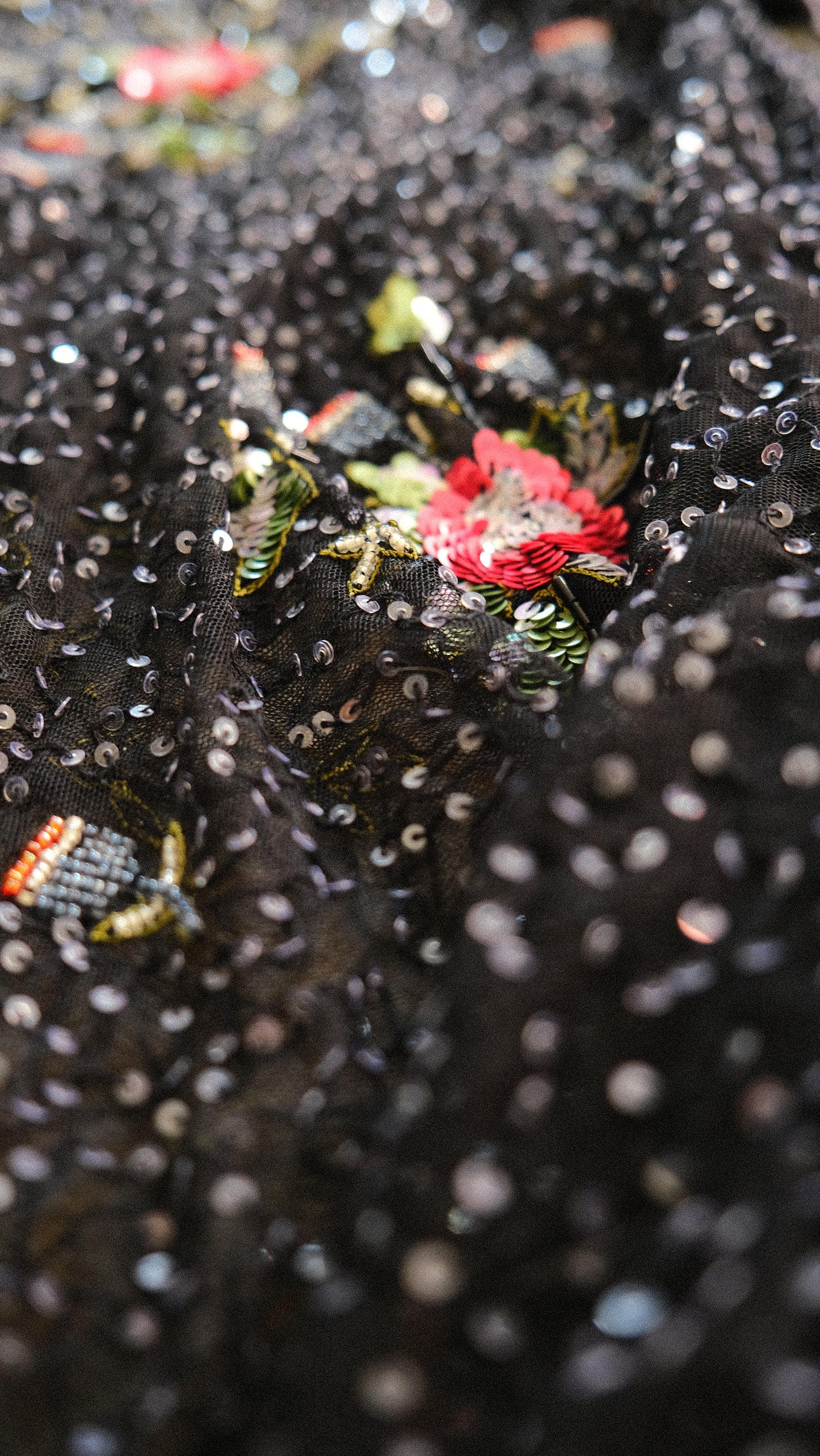 Vintage sheer one of one sequin floral skirt (M/L-L)