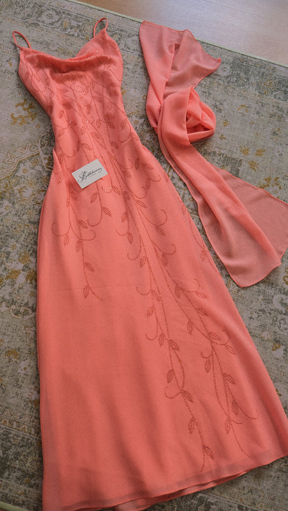 Vintage peachy blush dress (S-M)