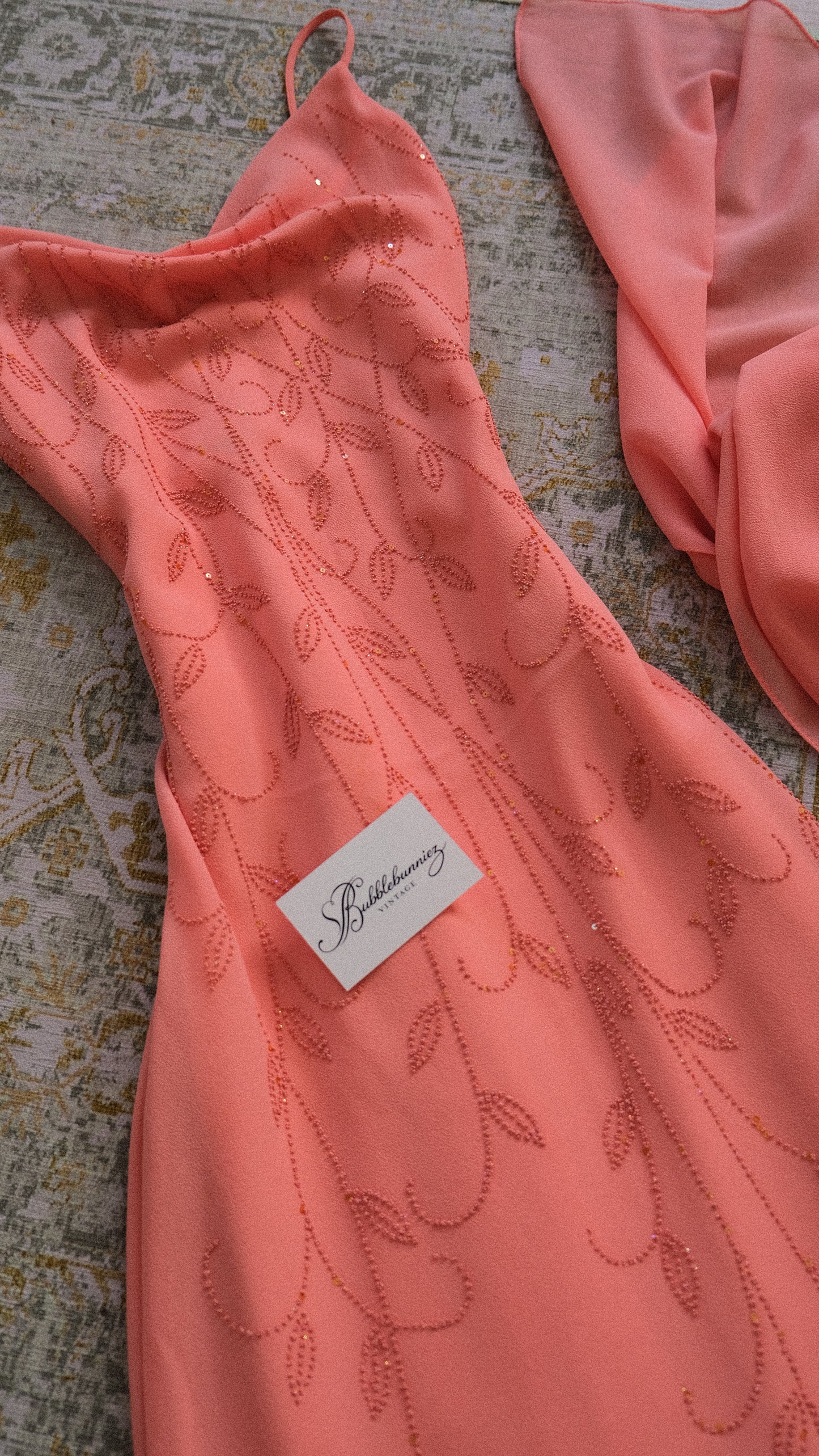 Vintage peachy blush dress (S-M)