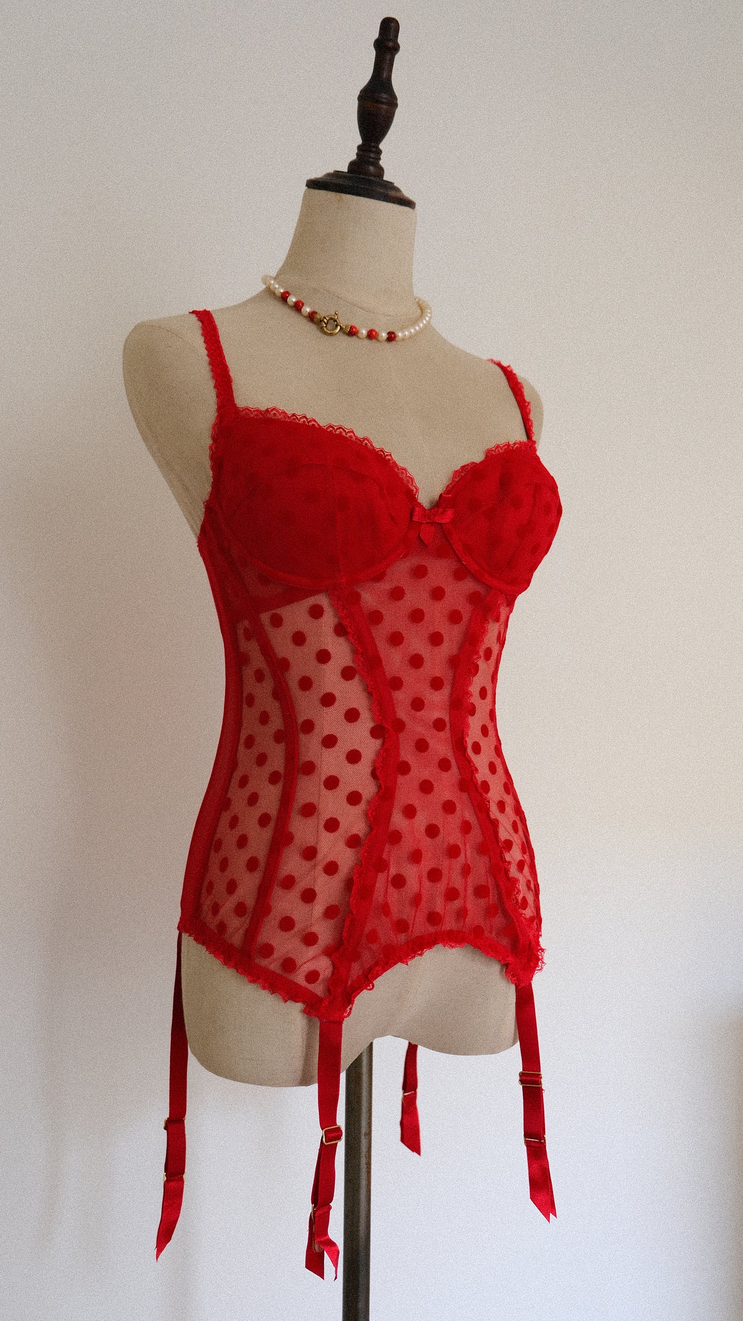 L'Agent Provocateur polka dot corset (34C/75C)