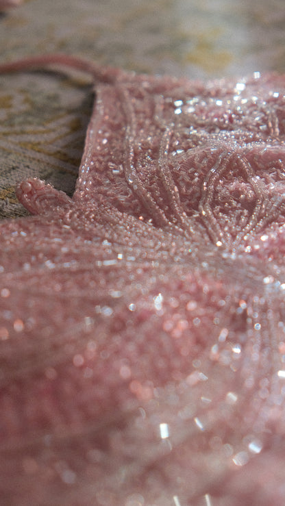 Vintage soft pink butterfly top (One Size)