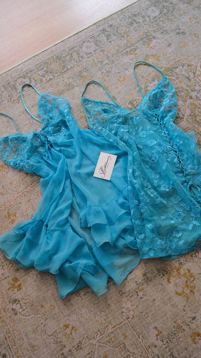 Vintage Italian mermaid lingerie 2 piece set (S)