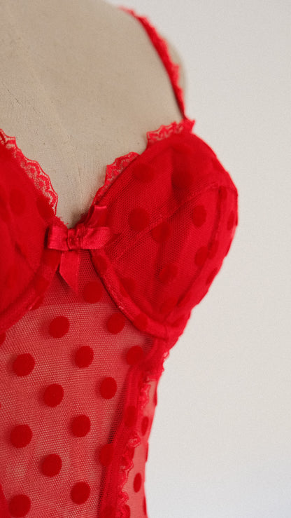 L'Agent Provocateur polka dot corset (34C/75C)