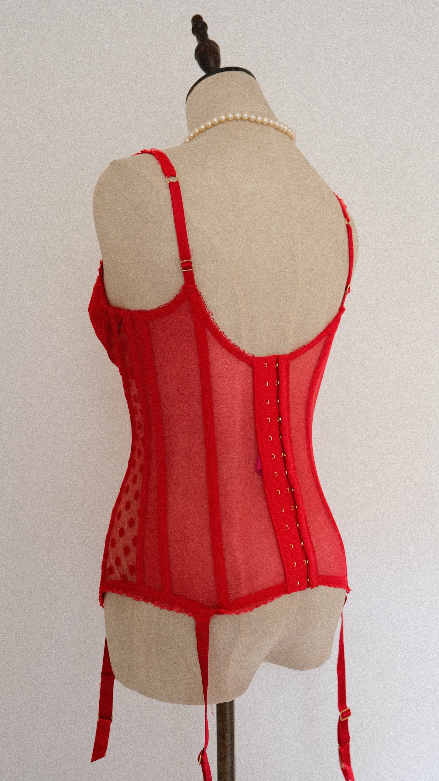 L'Agent Provocateur polka dot corset (34C/75C)