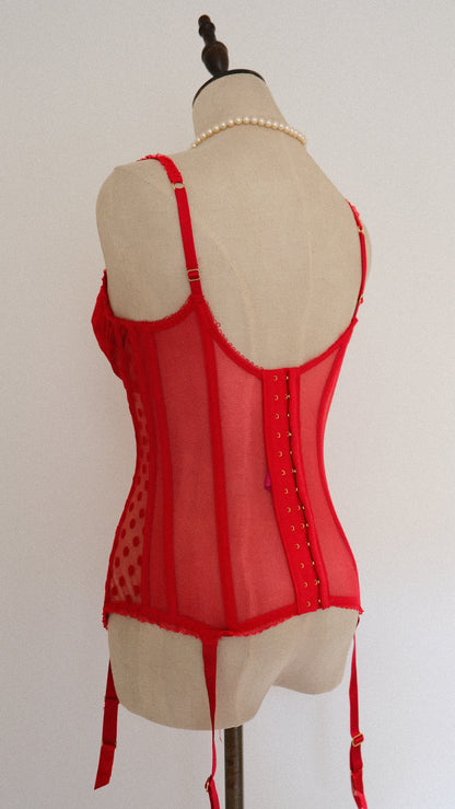 L'Agent Provocateur polka dot corset (34C/75C)