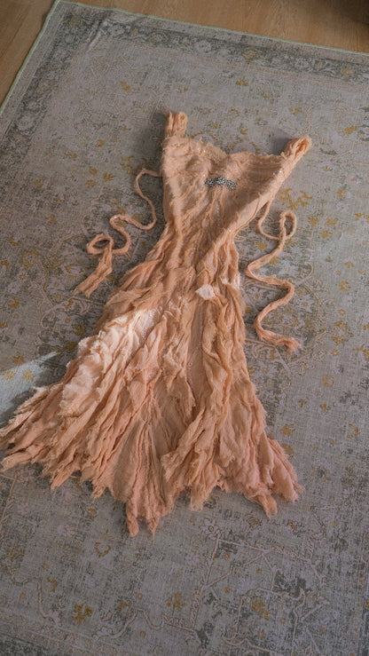 Vintage ruffled Spanish sequin dress (S/M-M)