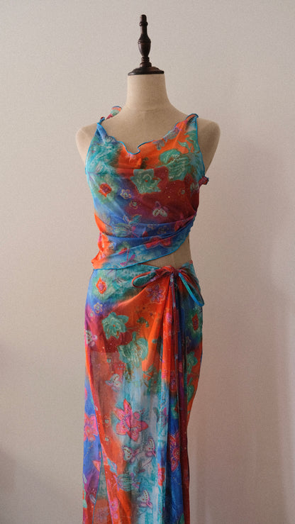 Vintage Italian 2 piece beachwear set (L)