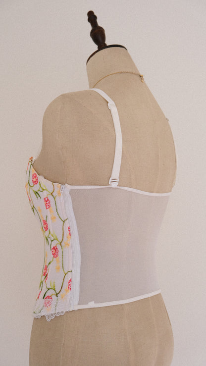 Vintage Floral French bustier (M)