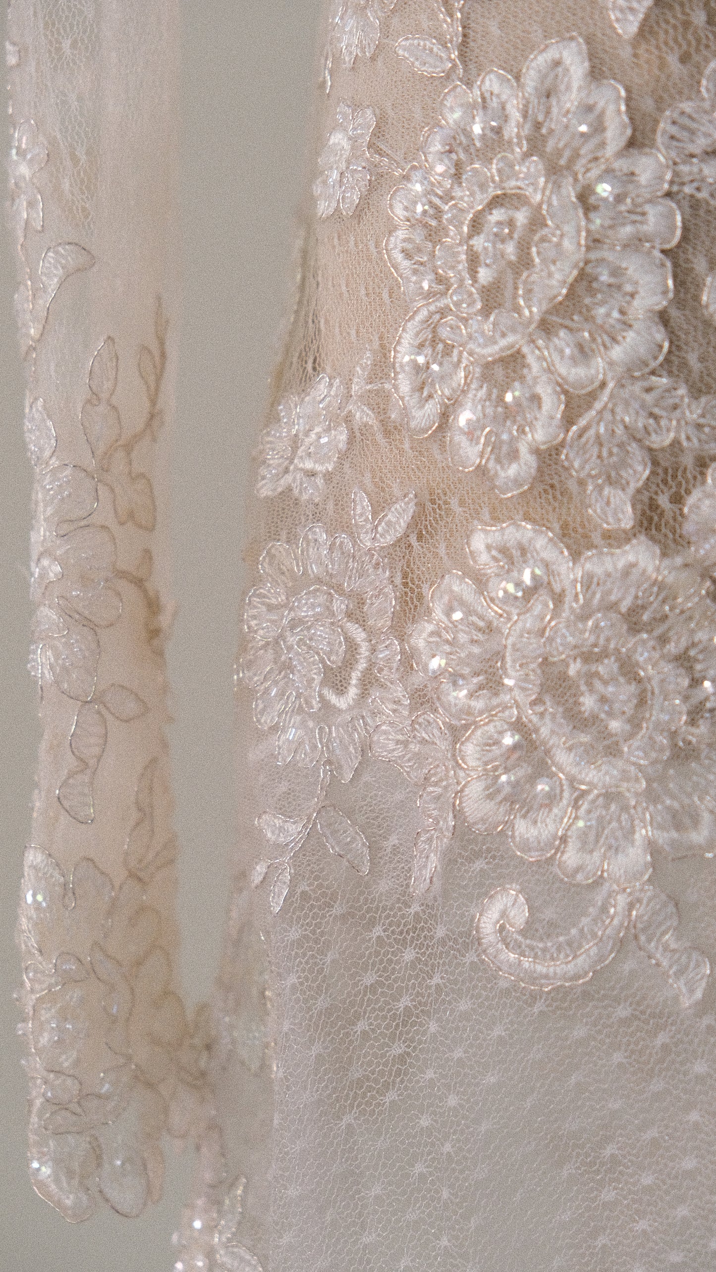 RARE Vintage sheer one of one bridal dress (S)