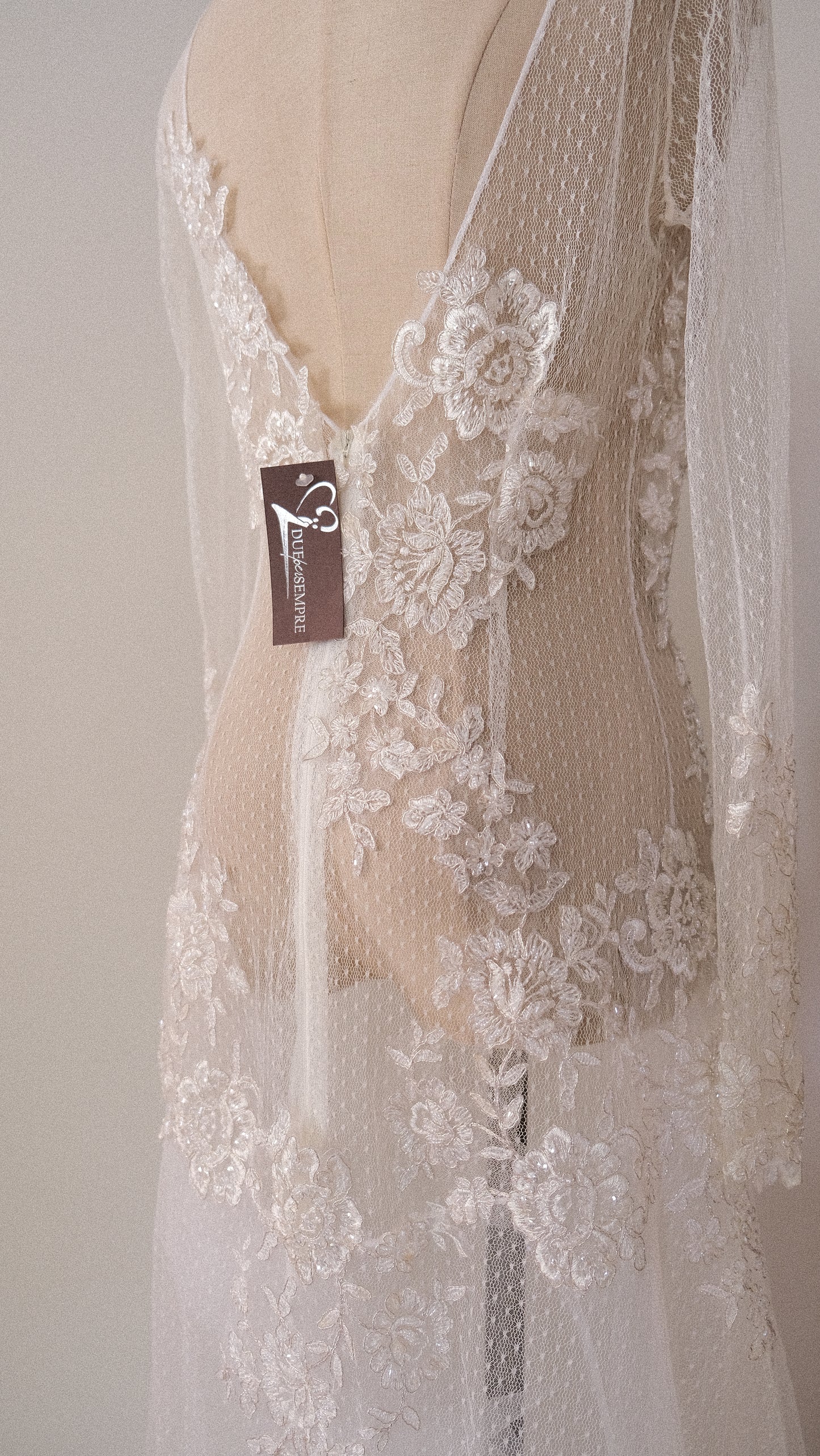 RARE Vintage sheer one of one bridal dress (S)