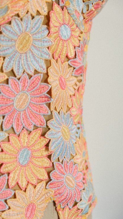 Vintage French Spring Florals corset (M/L, L)