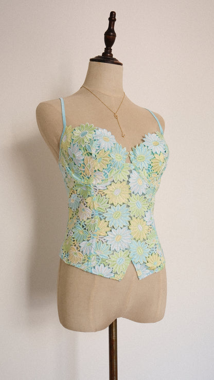 Vintage French Oceanic Florals corset (M/L, L)
