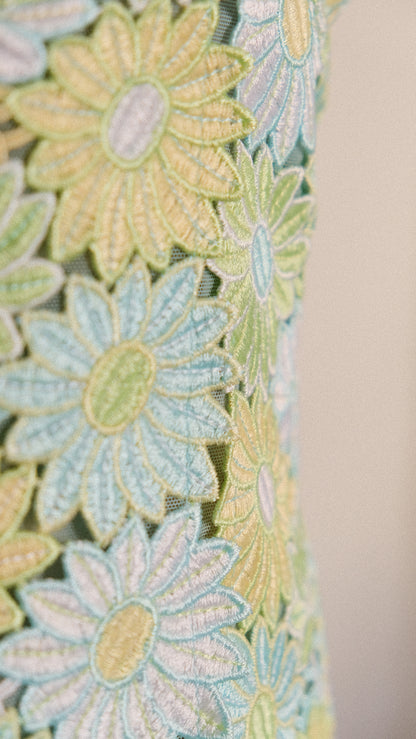 Vintage French Oceanic Florals corset (M/L, L)