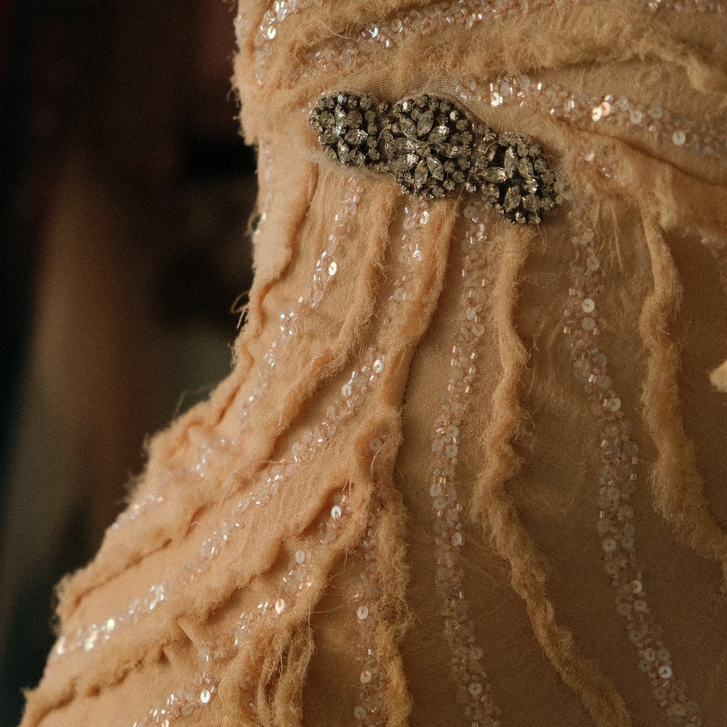 Vintage ruffled Spanish sequin dress (S/M-M)