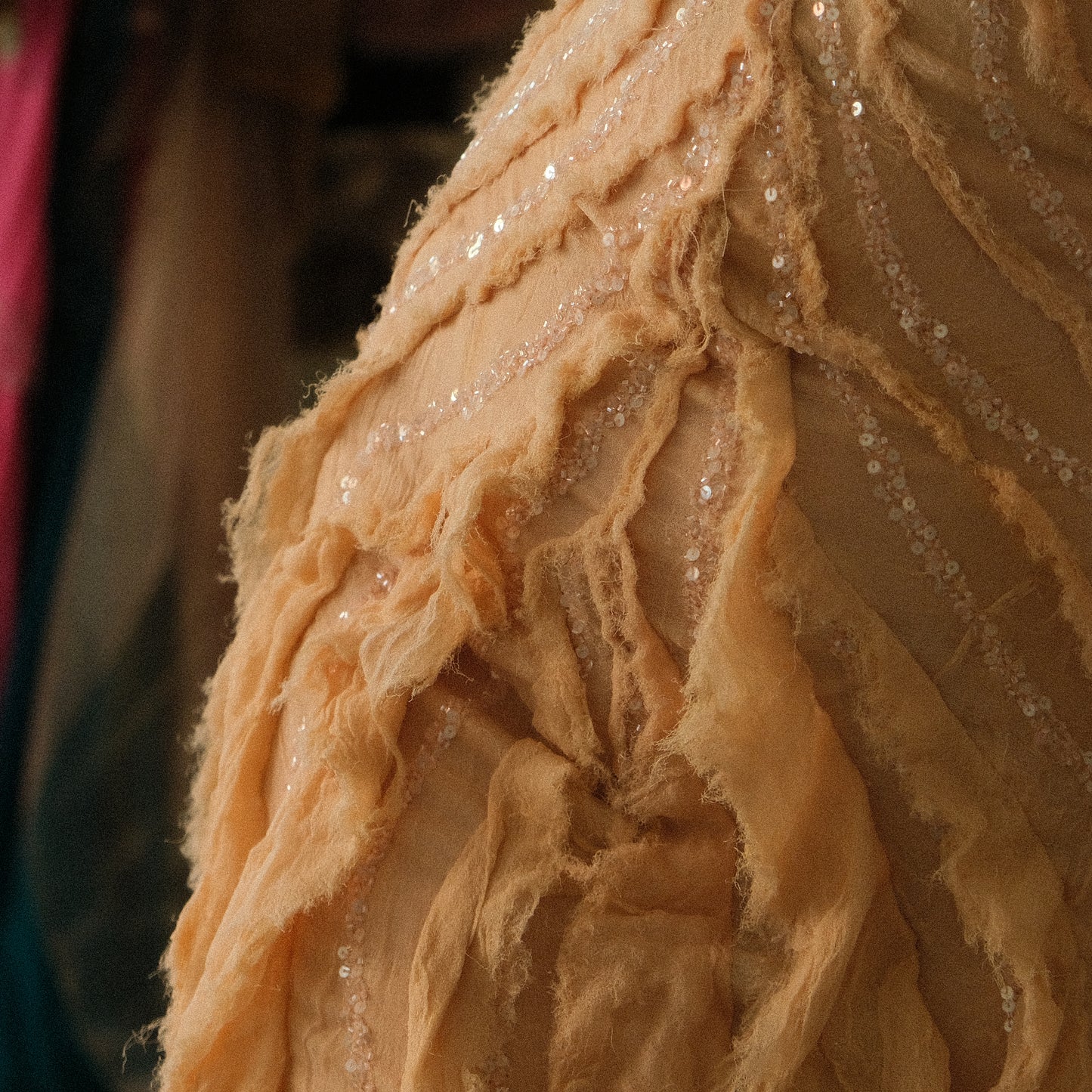 Vintage ruffled Spanish sequin dress (S/M-M)