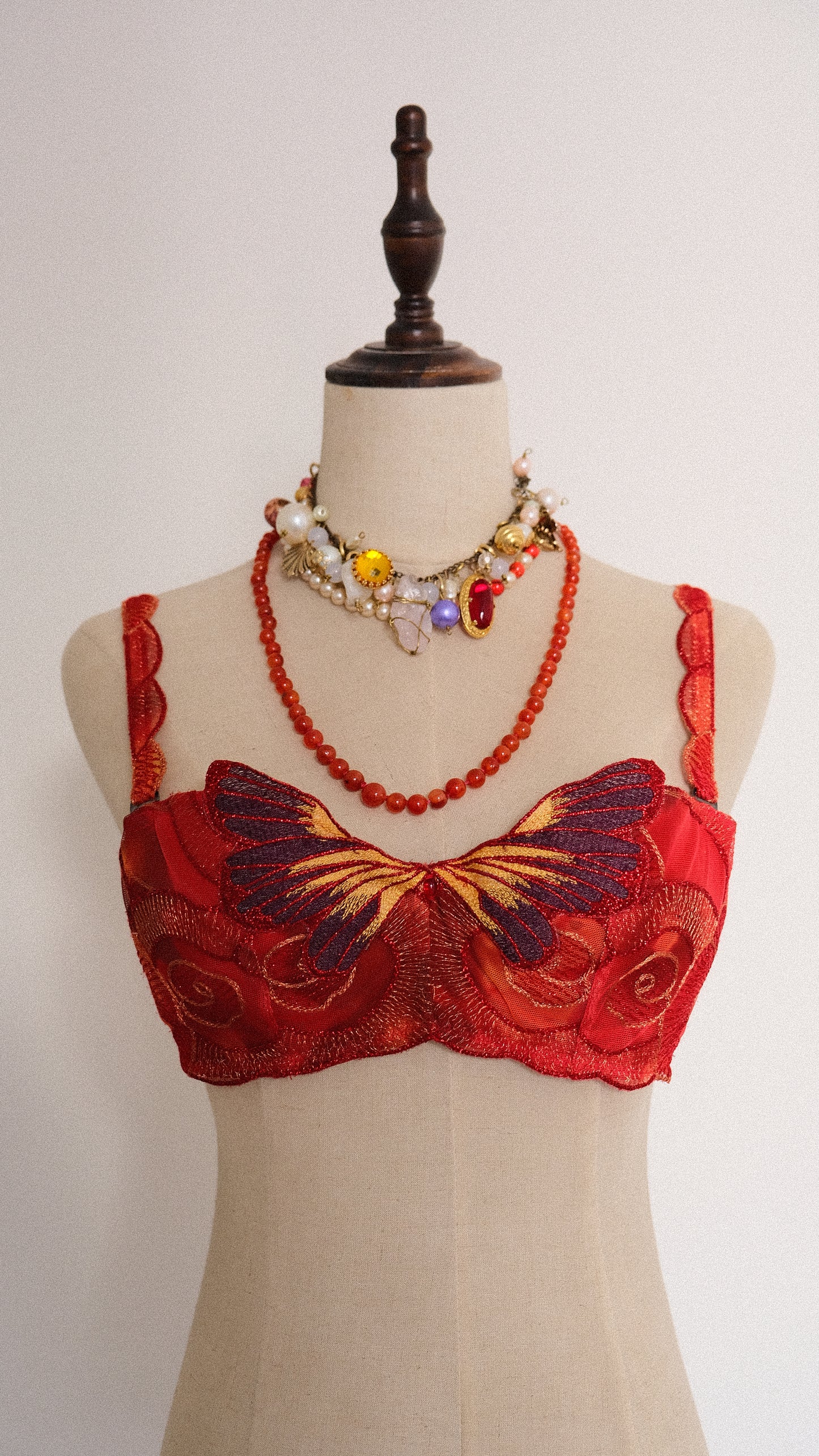 Red siren butterfly romance bra (75B/34B)