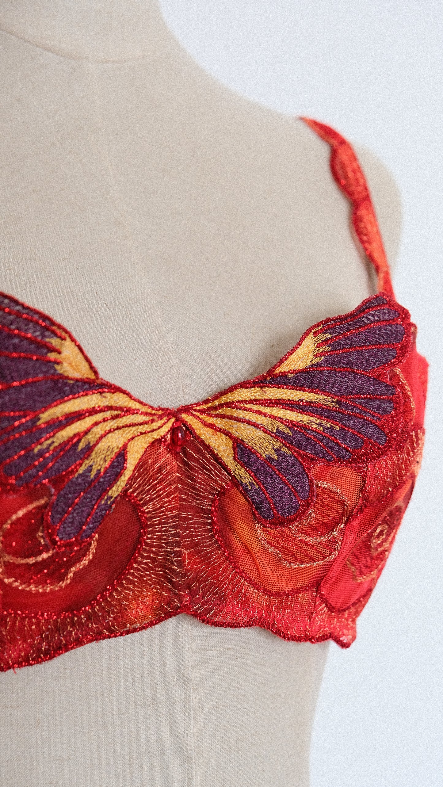 Red siren butterfly romance bra (75B/34B)
