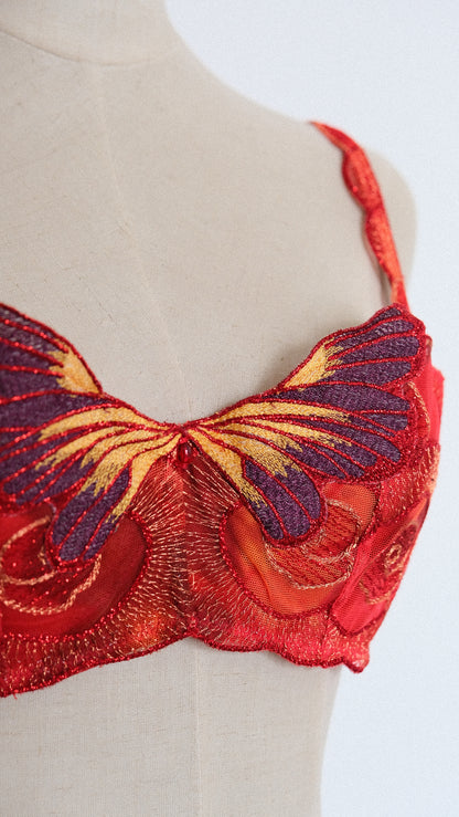 Red siren butterfly romance bra (75B/34B)