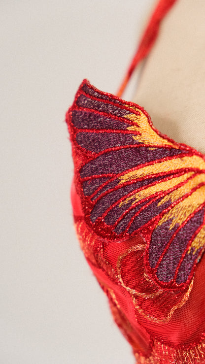 Red siren butterfly romance bra (75B/34B)