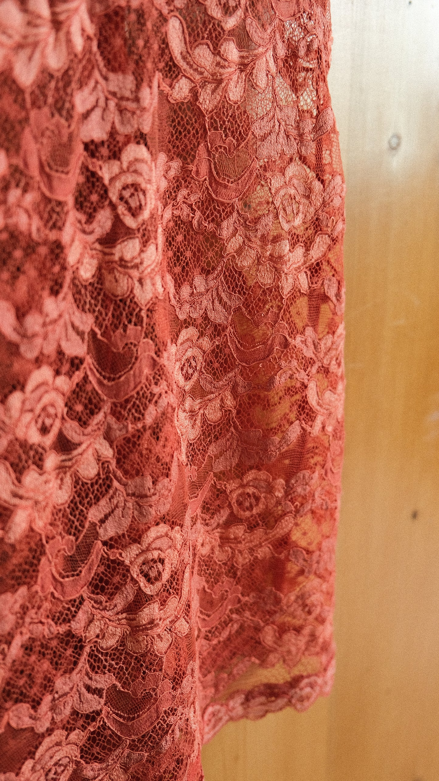 Vintage La Perla lace rose lingerie dress (34/75, B cup)