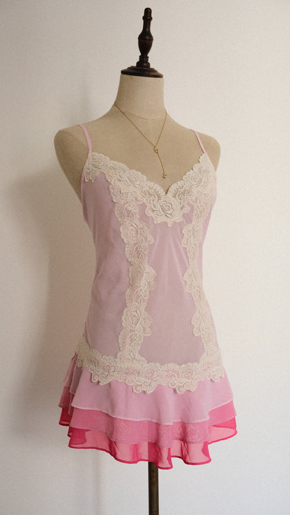 Barbiecore pink babydoll (M, M/L)