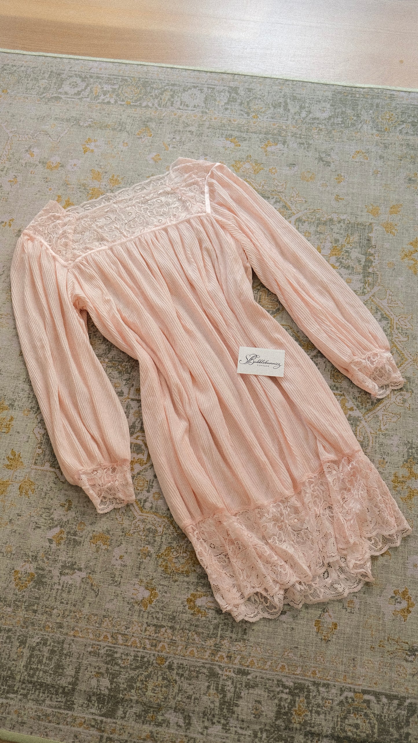 Vintage Italian soft pink lingerie dress (M-XL)