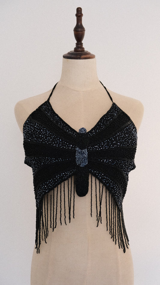 Butterfly beaded top (ONE SIZE)
