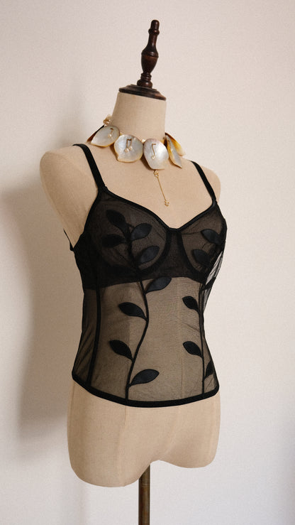 Forest whisper La Perla leaf corset (S/M-M, B- B/C cup)