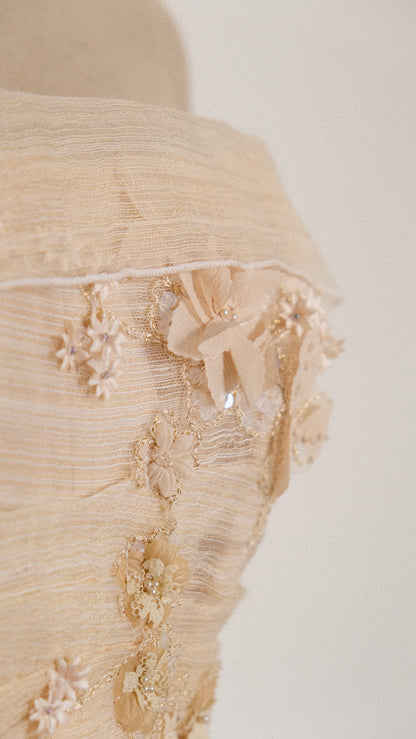 Delicate champaign flutter bustier (XS/S, S)
