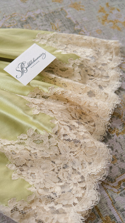 Vintage French mint green lingerie dress (M-L)