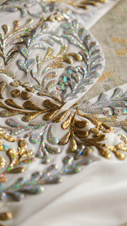 Hand-painted silver & gold Miami dress (S-S/M)