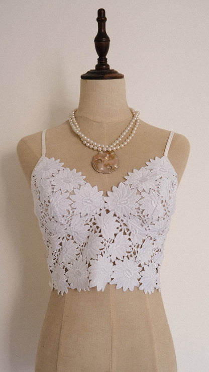 Vintage French floral cami top (M)