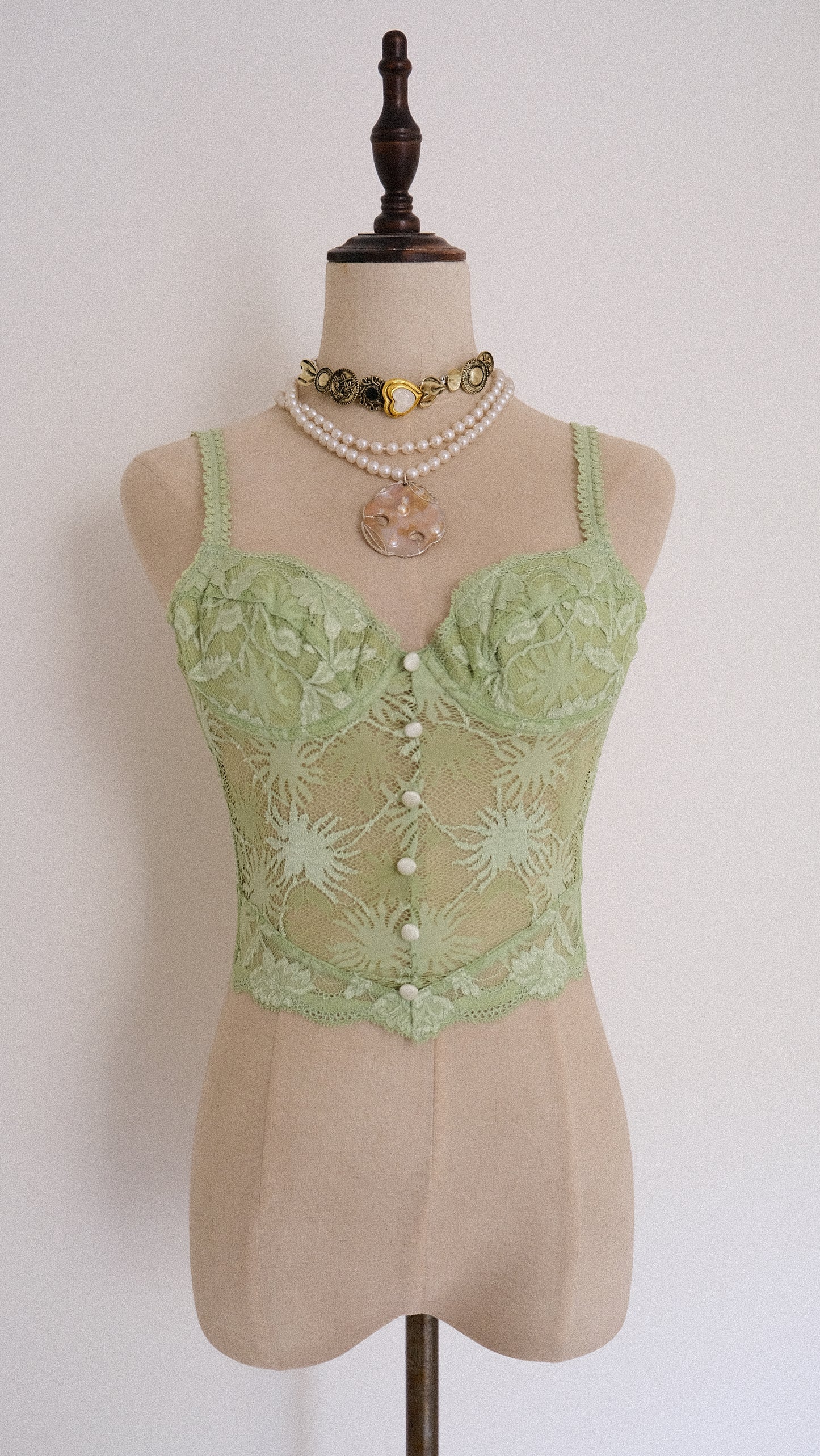 Mint Dentelle corset (70A/32A)