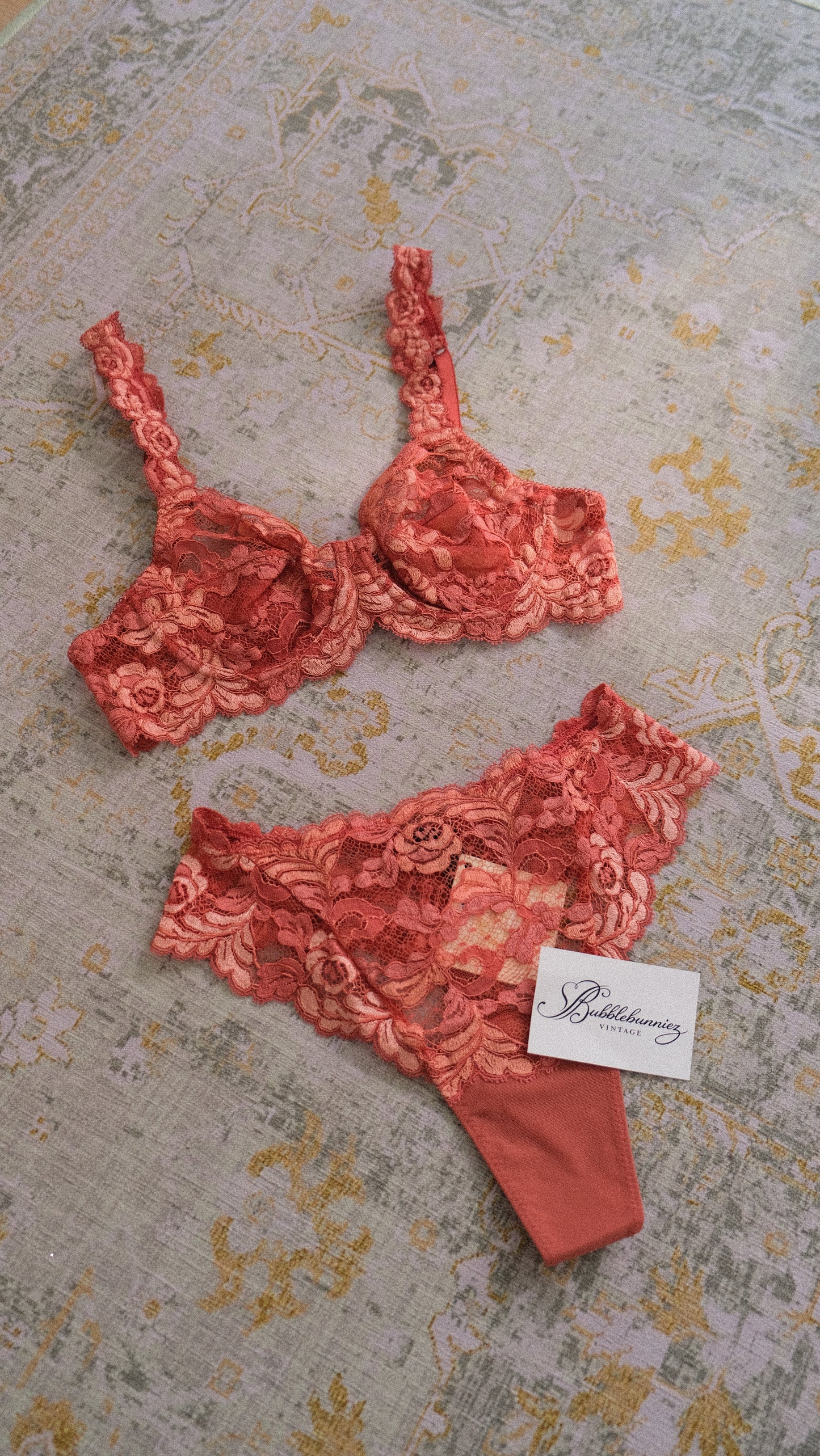 Vintage La Perla rose lingerie set (34/75, B cup)