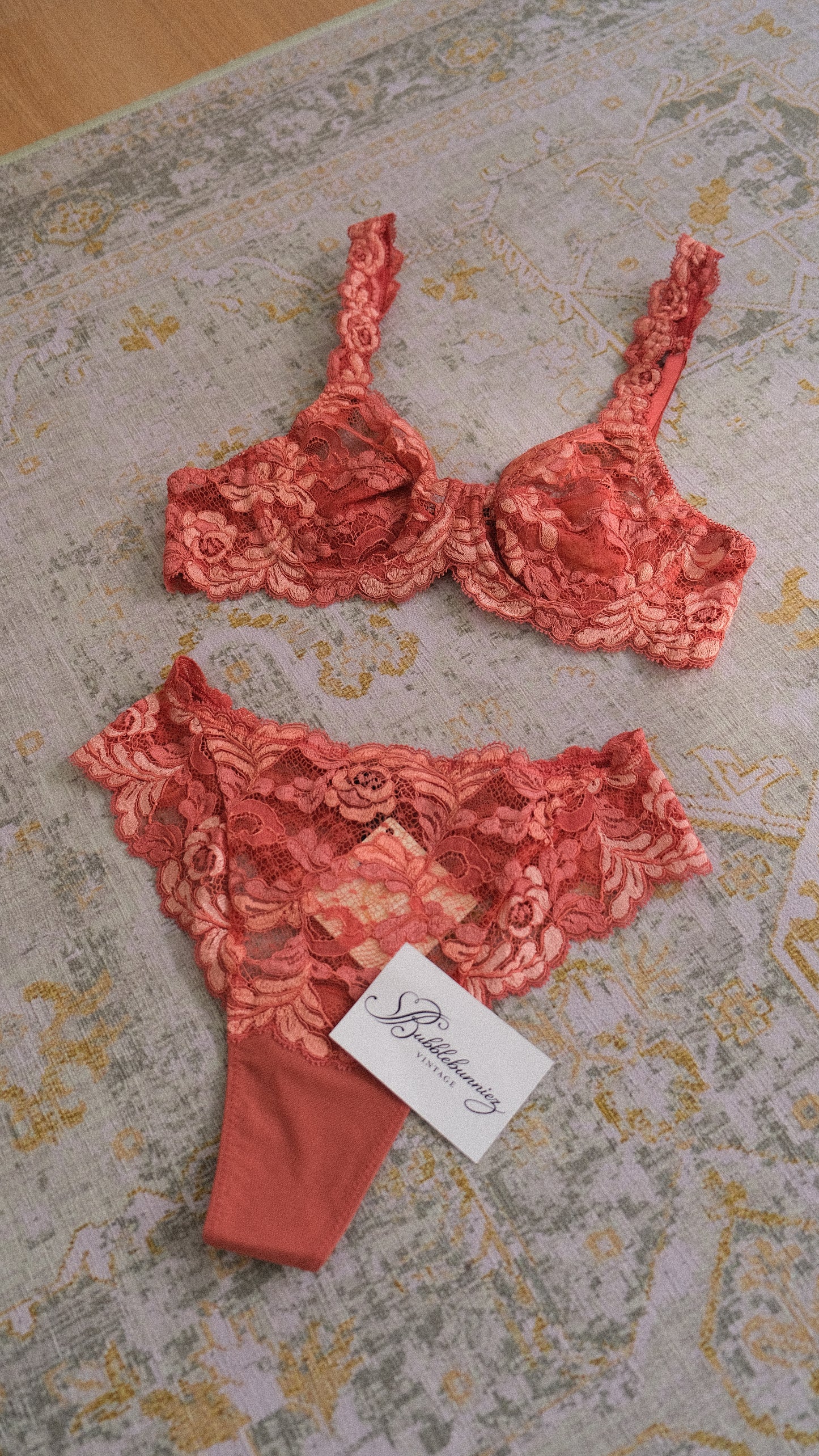 Vintage La Perla rose lingerie set (34/75, B cup)
